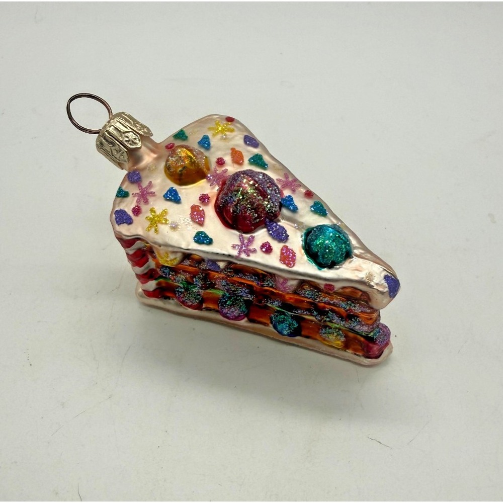 Vintage 1996 Christopher Radko"Just Desserts"‎ 2.5" Glass Ornament Slice Of Cake